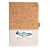 Cork And Heathered Fabric Hardcover Journal 5.5" X 8.25" Thumbnail