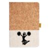 Cork And Heathered Fabric Hardcover Journal 5.5" X 8.25" Thumbnail