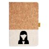 Cork And Heathered Fabric Hardcover Journal 5.5" X 8.25" Thumbnail