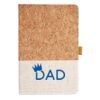 Cork And Heathered Fabric Hardcover Journal 5.5" X 8.25" Thumbnail