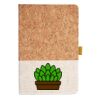 Cork And Heathered Fabric Hardcover Journal 5.5" X 8.25" Thumbnail