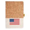 Cork And Heathered Fabric Hardcover Journal 5.5" X 8.25" Thumbnail